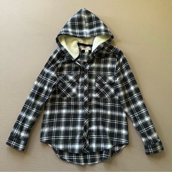 Adam Levine Hooded Sherpa Lined Flannel Shirt - Picture 2 of 6